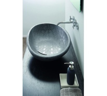 BIKO lavabo d'appoggio finitura caimano dark