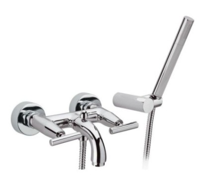 TILLY Gruppo vasca esterno con flessibile cm.120 e doccia duplex finitura cromo