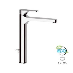 OMEGA ECO Monocomando lavabo XL con scarico finitura cromo