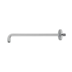 Braccio doccia tondo curvo 350 mm in acciaio inox spazzolato