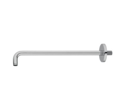 Braccio doccia tondo curvo 350 mm in acciaio inox spazzolato