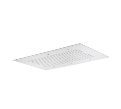 Soffione cromoterapia da incasso 850x540 mm con 6 luci LED in acciaio inox lucido