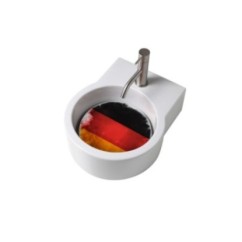 TURN lavabo d'appoggio finitura bianco lucido + piastra Germania
