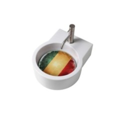 TURN lavabo d'appoggio finitura bianco lucido + piastra Italia