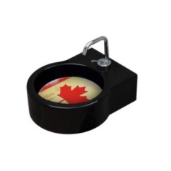 TURN lavabo d'appoggio finitura nero + piastra Canada