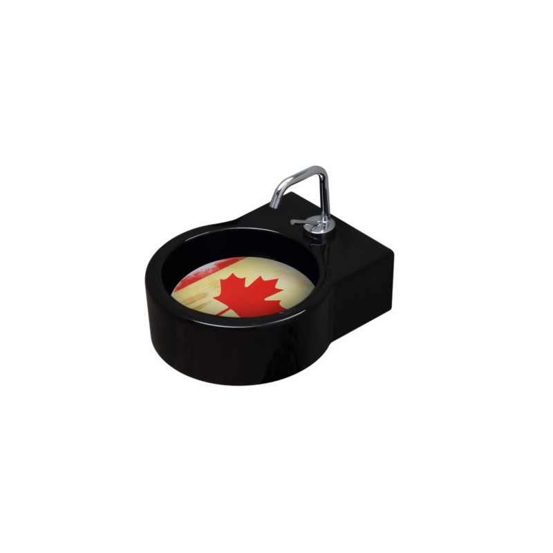 TURN lavabo d'appoggio finitura nero + piastra Canada