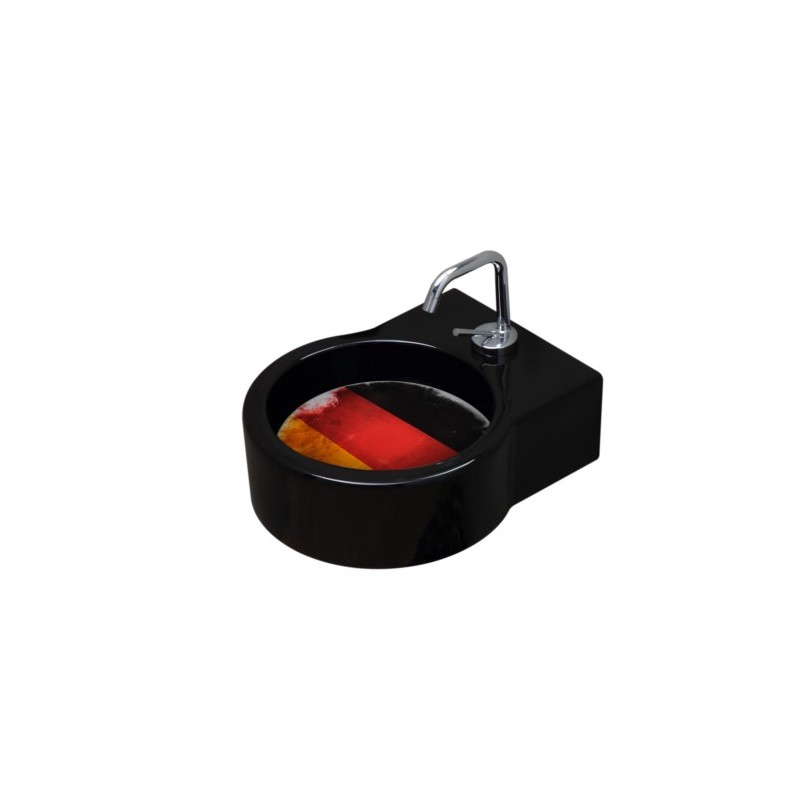 TURN lavabo d'appoggio finitura nero + piastra Germania