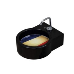 TURN lavabo d'appoggio finitura nero + piastra Francia