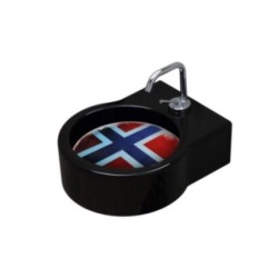 TURN lavabo d'appoggio finitura nero + piastra Norvegia