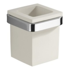 JOLLY porta bicchiere finitura vetro bianco