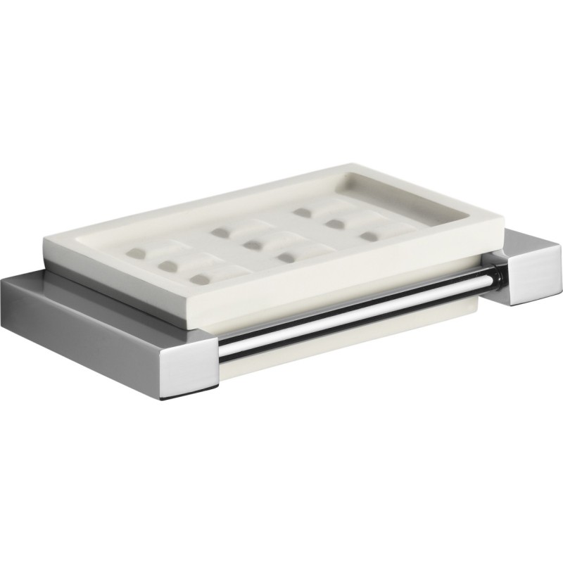 OSCAR porta sapone finitura vetro bianco
