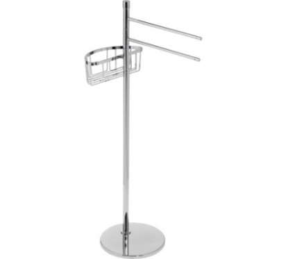 MT Piantana in ottone cromato con una griglia semicircolare + due porta salviette