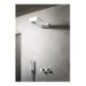 Soffione a parete in acciaio inox + ABS 200x200 mm finitura nero opaco/cromo