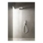 Soffione a parete in acciaio inox + ABS 200x200 mm finitura nero opaco/cromo