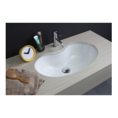 SAGOMATO lavabo sottopiano finitura bianco lucido