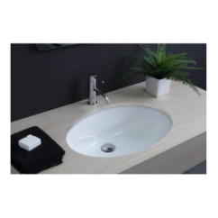 OVALE lavabo sottopiano finitura bianco lucido