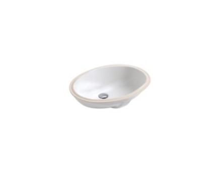 OVALE lavabo sottopiano finitura bianco lucido