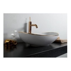VESSEL lavabo d'appoggio finitura filo oro