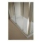 SANDERRA Porta 1 anta scorrevole + 1 anta fissa finitura argento satinato 180 cm trasparente (misura 176/180 h.195)