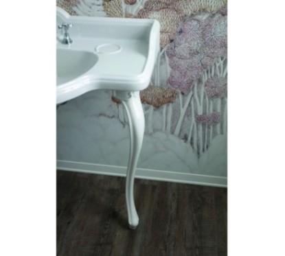 SOVEREIGN lavabo consolle 95 cm. + coppia gambe VENICE  finitura bianco lucido
