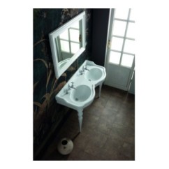 QUEEN lavabo consolle doppio bacino 120 cm. + coppia gambe QUEEN finitura bianco lucido