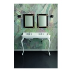 VENICE lavabo consolle doppio bacino 125 cm. + coppia gambe VENICE finitura bianco lucido