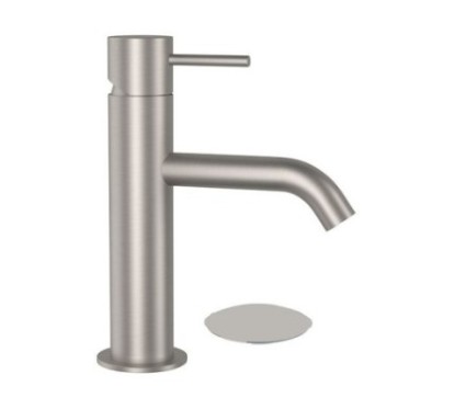 TOKYO STEEL Monocomando lavabo in acciaio inox con scarico click-clack