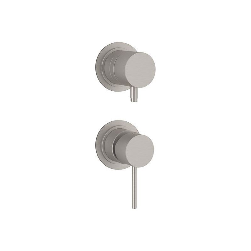 TOKYO STEEL Miscelatore monocomando per doccia con deviatore a 3 uscite in acciaio inox spazzolato
