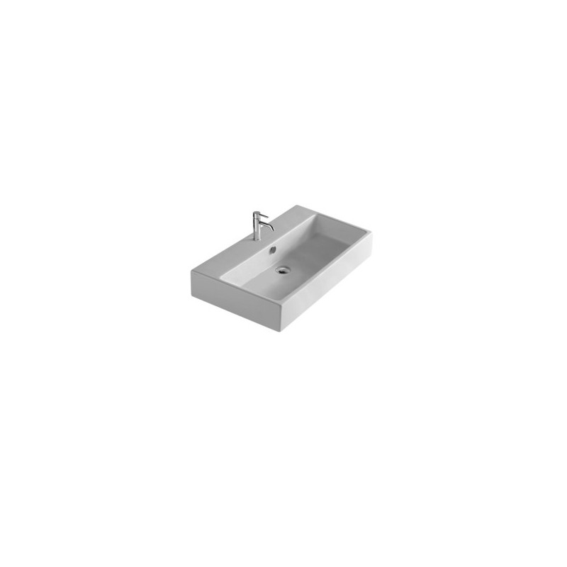 MEG PRO Lavabo sospeso cm 71 x 46 finitura bianco