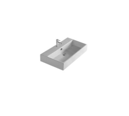 MEG PRO Lavabo sospeso cm 71 x 46 finitura bianco mat