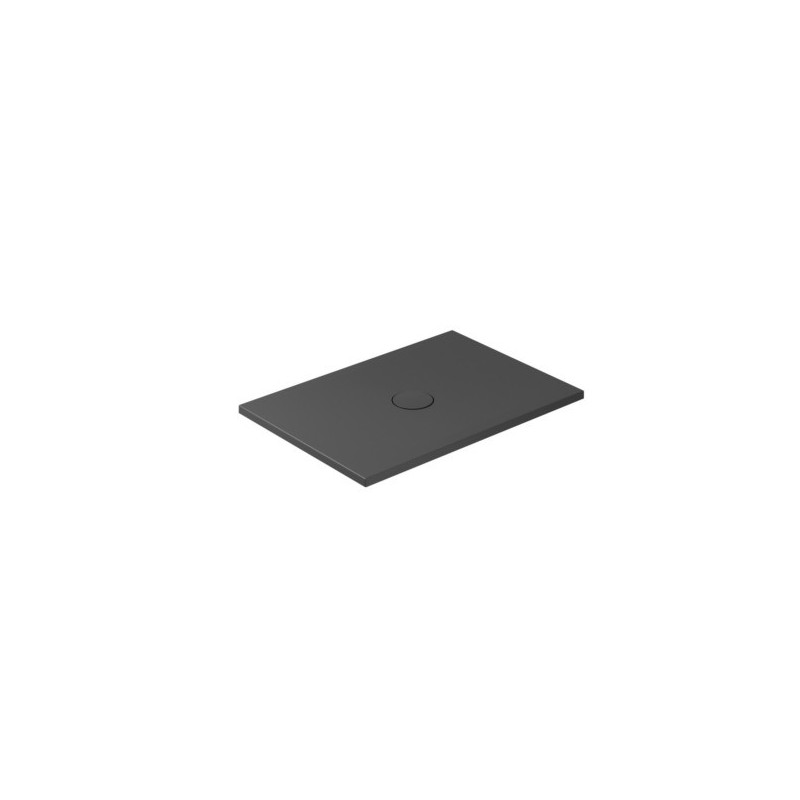 FOLIA Piatto doccia ceramica rettangolare cm. 100x70 finitura nero matt altezza 3cm