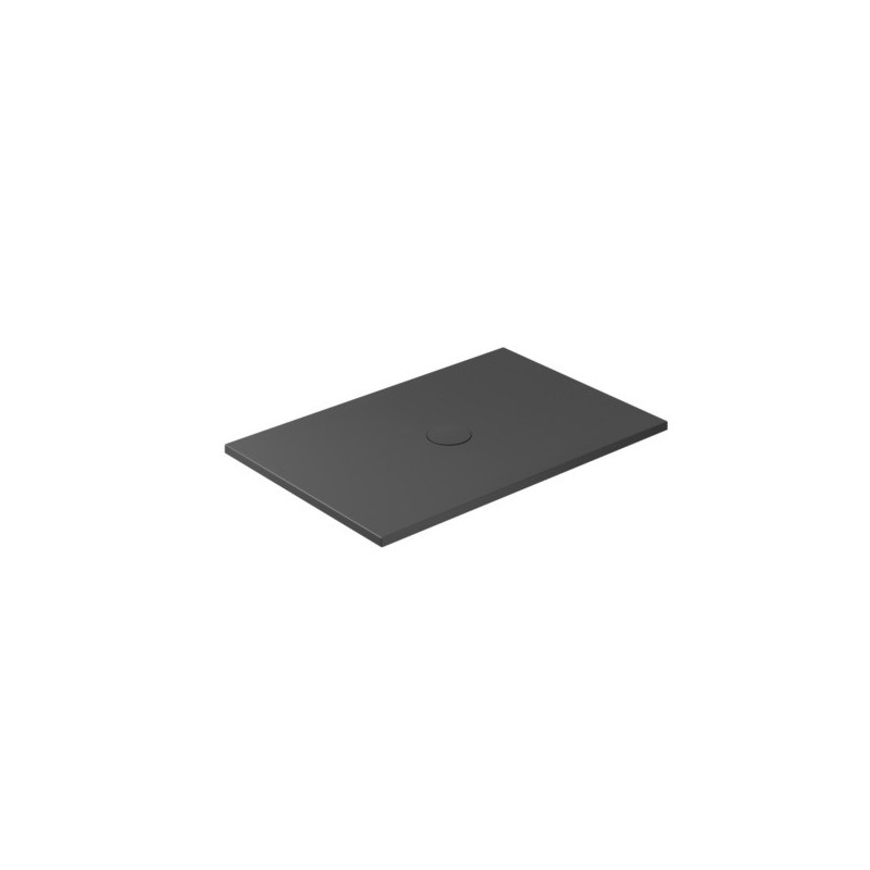 FOLIA Piatto doccia ceramica rettangolare cm. 120x80 finitura nero matt altezza 3cm