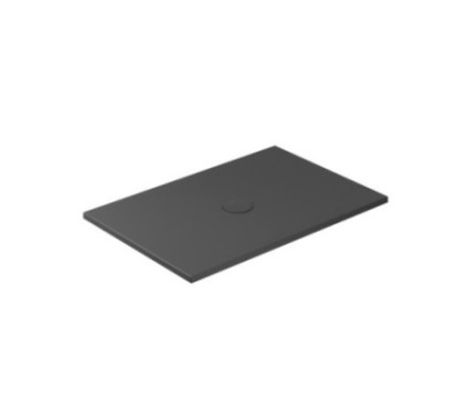 FOLIA Piatto doccia ceramica rettangolare cm. 120x80 finitura nero matt altezza 3cm