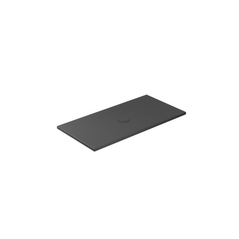 FOLIA Piatto doccia ceramica rettangolare cm. 140x70 finitura nero matt altezza 3cm