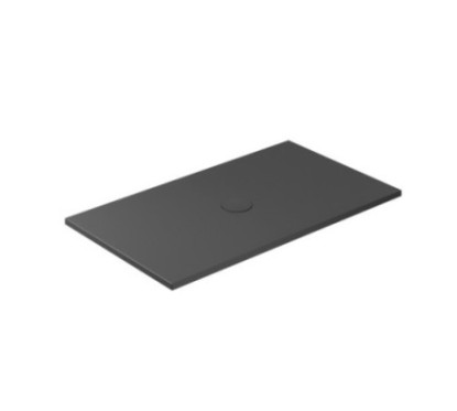 FOLIA Piatto doccia ceramica rettangolare cm. 140x80 finitura nero matt altezza 3cm