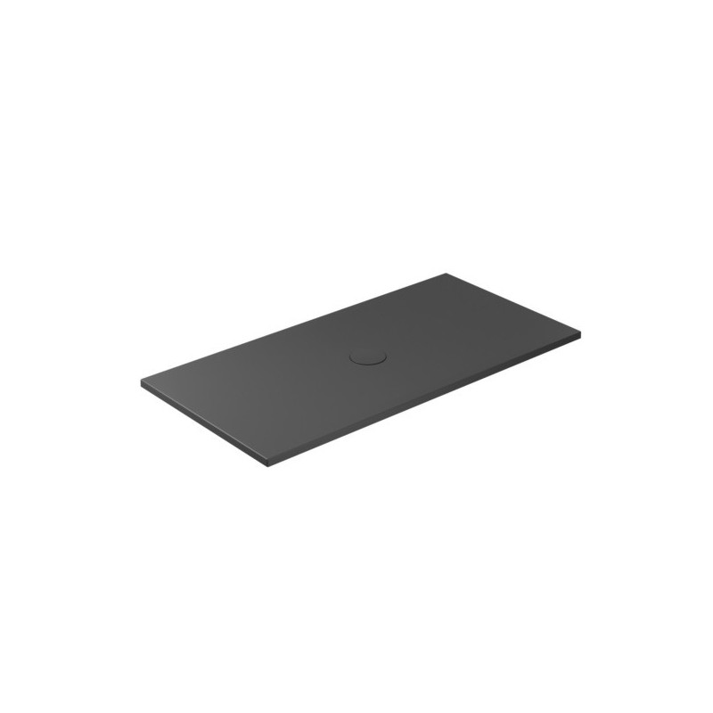 FOLIA Piatto doccia ceramica rettangolare cm. 160x80 finitura nero matt altezza 3cm