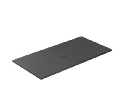 FOLIA Piatto doccia ceramica rettangolare cm. 160x80 finitura nero matt altezza 3cm