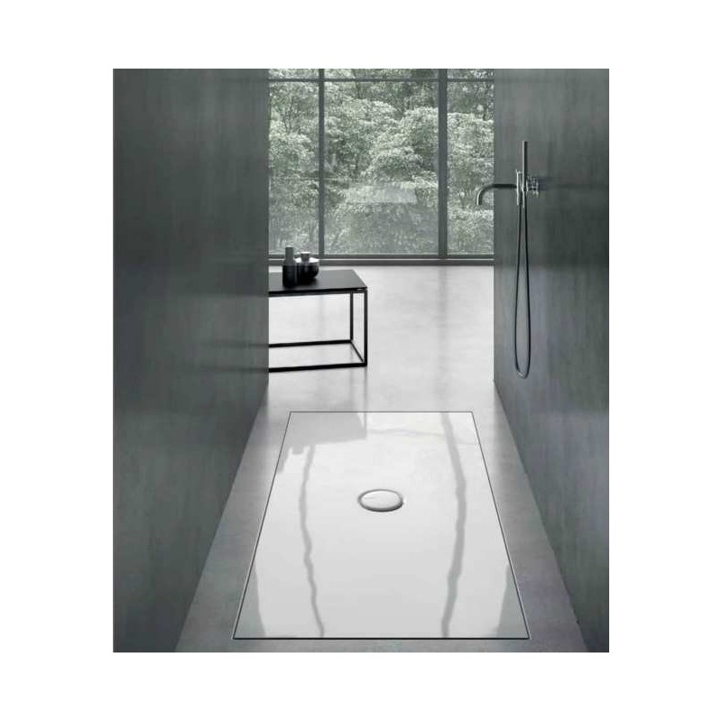 FOLIA Piatto doccia ceramica rettangolare cm. 90x70 finitura bianco altezza 3cm