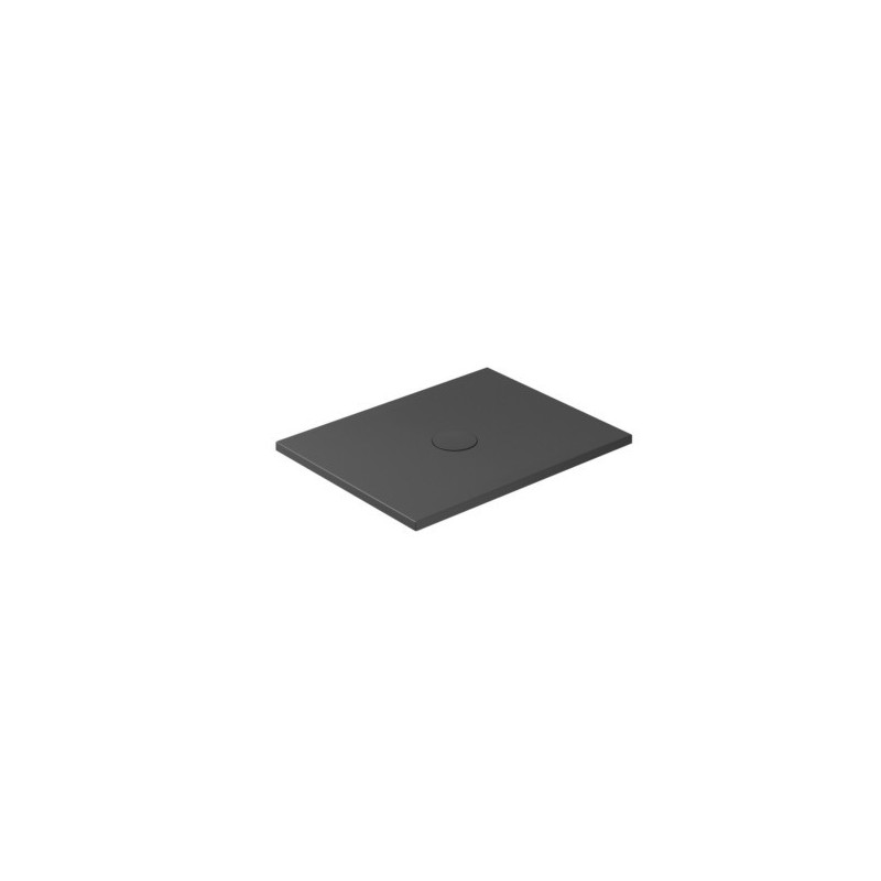 FOLIA Piatto doccia ceramica rettangolare cm. 90x70 finitura nero matt altezza 3cm