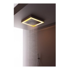 Soffione cromoterapia da incasso in acciaio inox 520x520 mm per interruttore ON/OFF