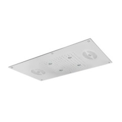 Soffione cromoterapia da incasso in acciaio inox 700x400 mm per interruttore ON/OFF