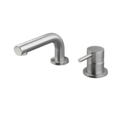 DMB Miscelatore lavabo da piano inox 316L 2-fori bocca cm. 15 finitura pvd rame