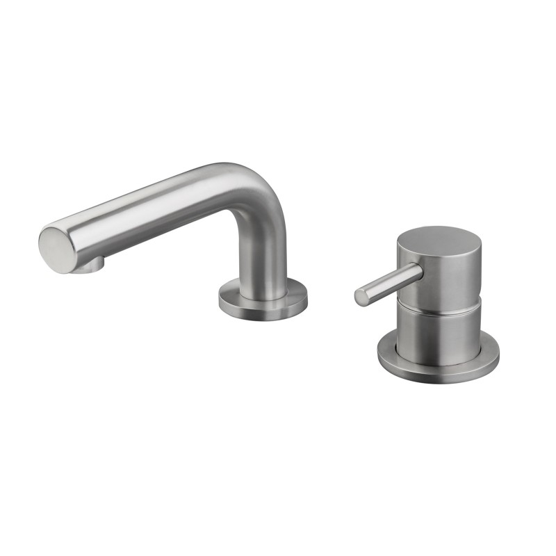 DMB Miscelatore lavabo da piano inox 316L 2-fori bocca cm. 15 finitura pvd oro