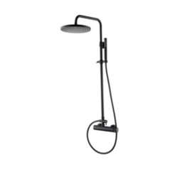 MARLENA Set colonna tonda con monocomando finitura nero opaco