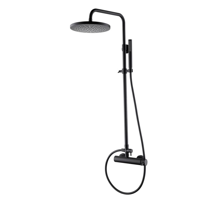 MARLENA Set colonna tonda con monocomando finitura nero opaco