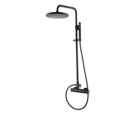 MARLENA Set colonna tonda con monocomando finitura nero opaco