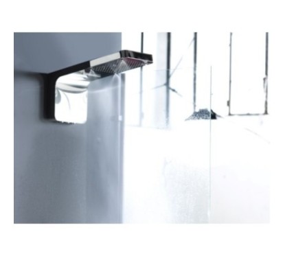 TESEO Soffione a muro 555x300 3 getti in acciaio inox