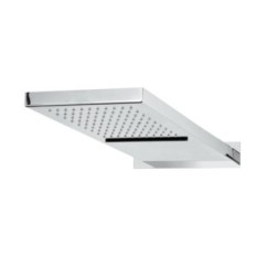 STEEL2 Soffione a muro 2 getti 500x200 in acciaio inox