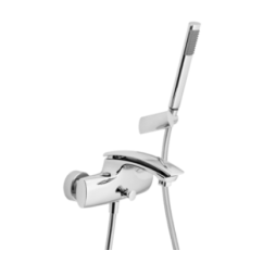 FLO Monocomando vasca con doccia e flessibile doppia aggraffatura finitura cromo