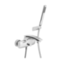 FLO Monocomando vasca con doccia e flessibile doppia aggraffatura finitura cromo